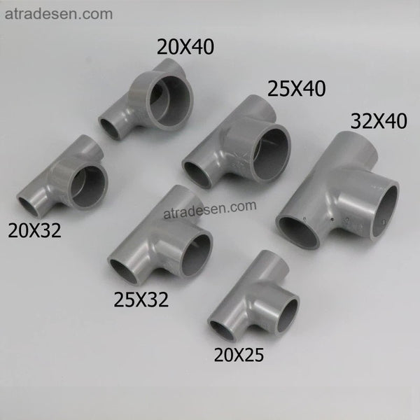 Premium PVC Bullhead Reducing Tee (20mm-40mm) - Branch Enlarging Water Fitting