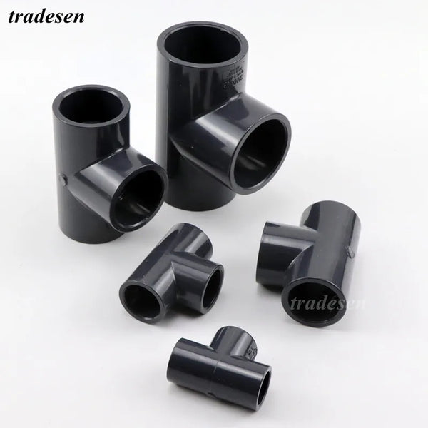 Premium Pure Black UPVC Equal Tee - Chemical Grade Slip Socket Fitting (20mm to 63mm ID)