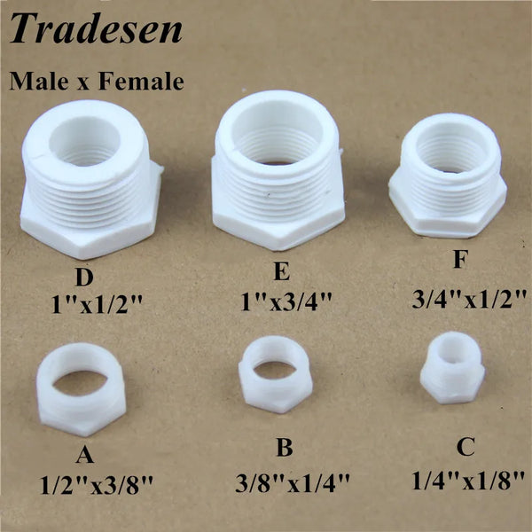 Premium Plastic Threaded Reducer Bushing (1/4