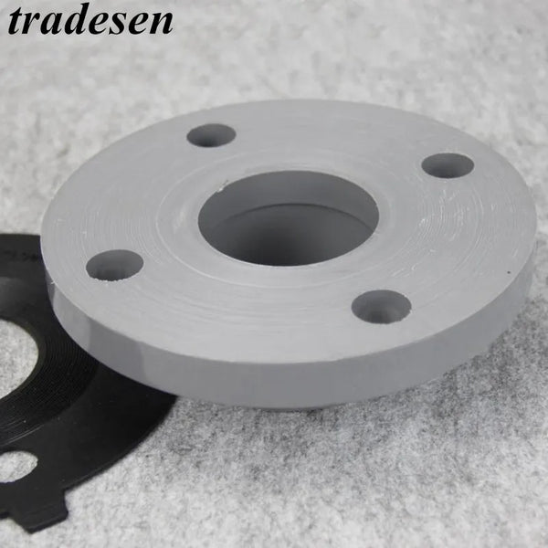 Premium Grey PVC One-Piece Flange (32mm-75mm) - Slip Pipe Connector for Aquarium & DIY