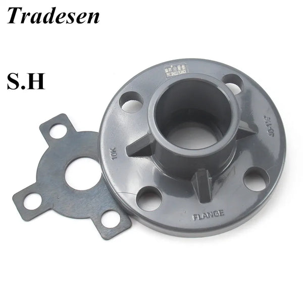 Premium Dark Grey UPVC One-Piece Flange (20mm-75mm) - Chemical Grade Slip Connector