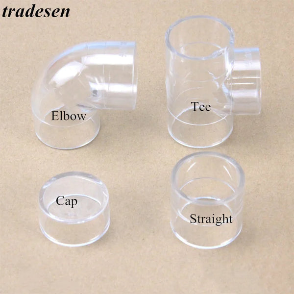 Acrylic Transparent Straight Pipe Coupling Connector for Aquarium Water Systems