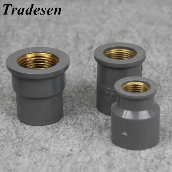 Premium UPVC Brass Female Thread Adapter Crack-Proof Straight Connector Gray (20mm - 32mm)