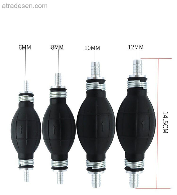 Heavy-Duty NBR Rubber Fuel Primer Bulb - Aluminum Alloy Barbed Hand Pump