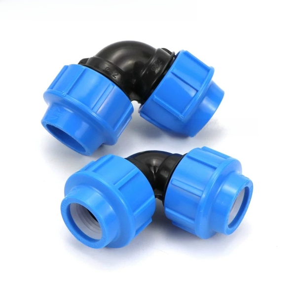 Premium PP Compression Elbow - 90 Degree Quick Connect Pipe Fitting (UV Resistant)