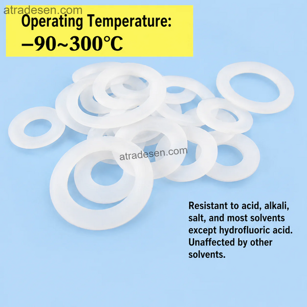 Premium Food-Grade Silicone Aquarium Gasket  Standard & Widened Flat Washer for Bulkhead Fittings  ROHS Compliant Seal