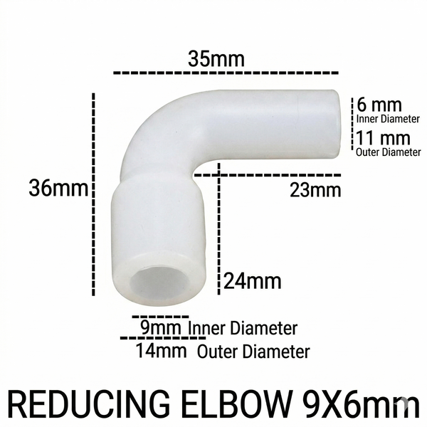 90-Degree Reducing Elbow Barbed Connector – Hose Reducer