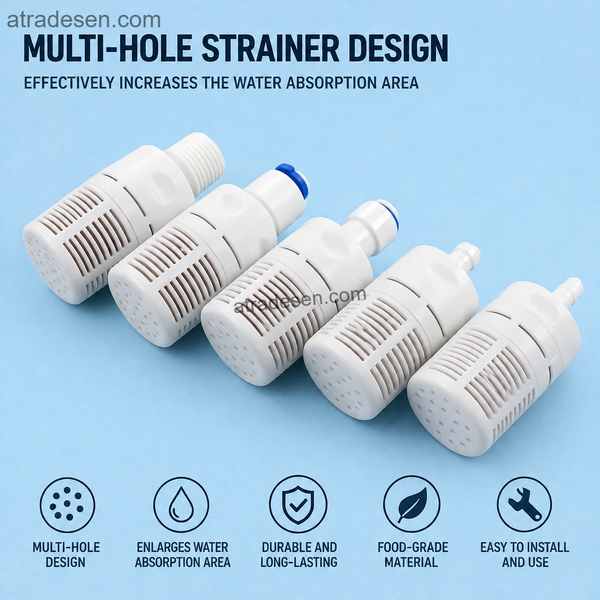 Anti-Clogging Filter Suction Head | POM Weighted Intake Strainer for Pumps & Siphons (1/4