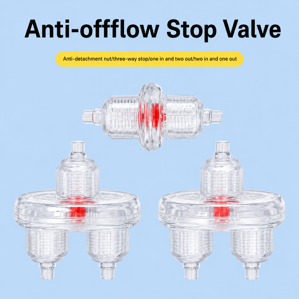Anti-Slip Fish Tank Check Valve & Air Splitter - 1-to-2 Oxygen Pump T-Connector