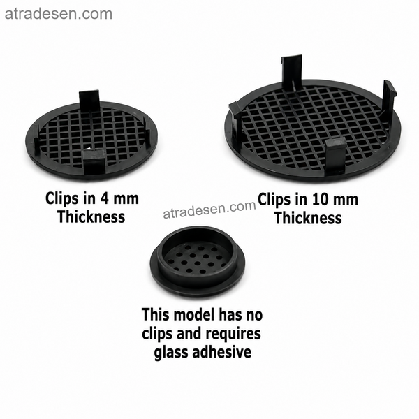Black Plastic Aquarium Drain Strainer Mesh Cover | Overflow Fish Guard Pre-Filter | Snap-In or Silicone Mount