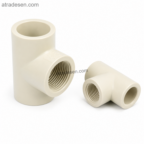 Chemical-Grade PPH Female Threaded Tee & Elbow | Hot-Melt Socket Fusion S5 1.25MPa Pipeline Fitting (20mm - 63mm) - Atradesen