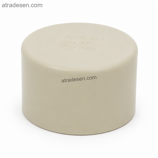 Chemical-Grade PPH Socket Fusion End Cap | S5 1.25MPa Hot-Melt Pipe Cap, Plug, Seal Cover Fitting (20mm - 110mm) - Atradesen