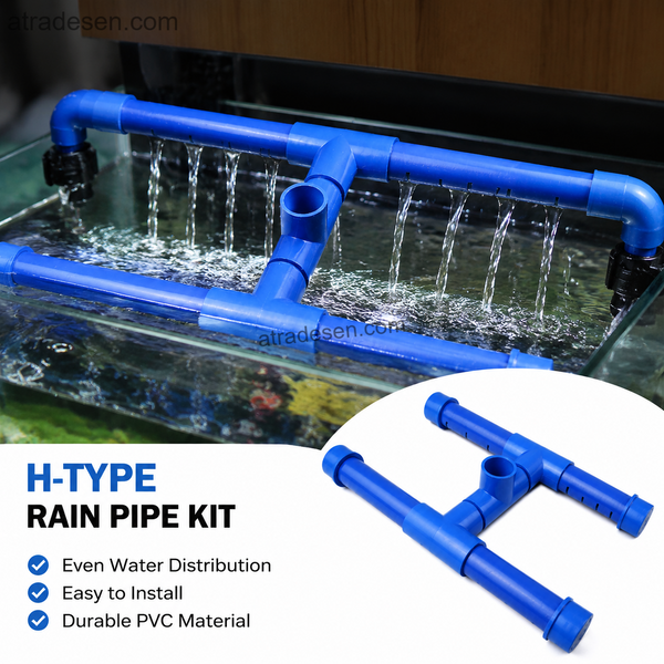 Complete H-Shaped Aquarium Spray Bar Kit (20-50mm) | Dual-Row DIY Rain Shower Plumbing Set with FREE Saw | Sump Filter
