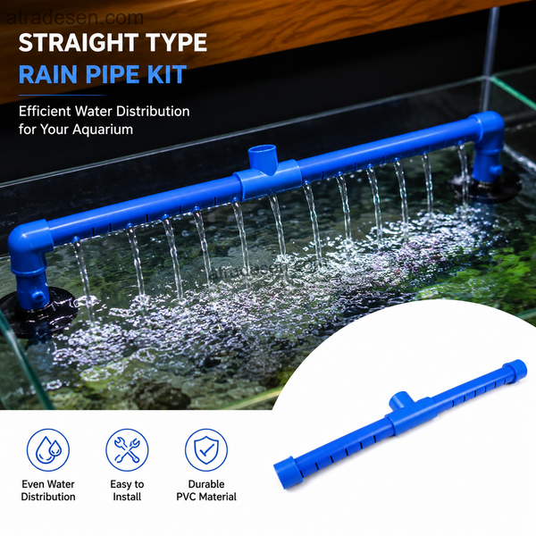 Complete Straight Aquarium Spray Bar Kit (20-50mm) | DIY T-Shape Rain Shower Return Pipe Set with FREE Saw | Sump Filter