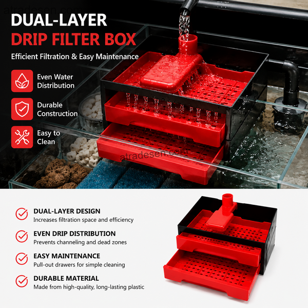 Complete Trickle Filter Drawer Kit (S/M/L) | Rain Shower Dry-Wet Separation Sump System | Aquarium Media Box