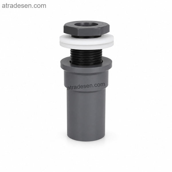 Dual-Sided Extended UPVC Flush Mount Drain (20-63mm) | Custom Cut Bulkhead for 0-35mm Glass | Zero Dead Water