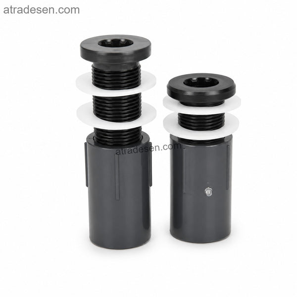 Extended UPVC Flush Mount Drain Bulkhead (20-63mm) | Custom Cut for 0-35mm Thick Glass Tanks | Zero Dead Water