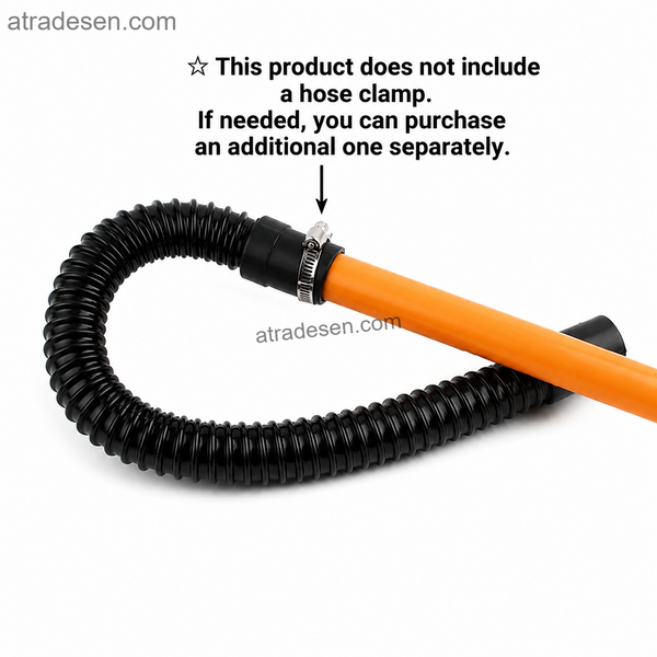 Flexible Aquarium Corrugated Hose with Soft Rubber Ends, Fish Tank Inlet & Outlet Water Pipe (ID 20mm to 50mm)