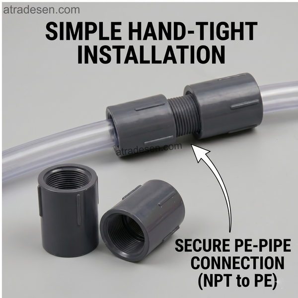 Premium SANKING UPVC Double Female Adapter - FPT x FPT Threaded Coupling (1/2