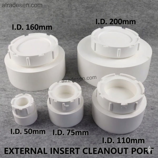Premium White PVC Drainage Cleanout Port (50mm-200mm) - Sewer Access Plug & Cap
