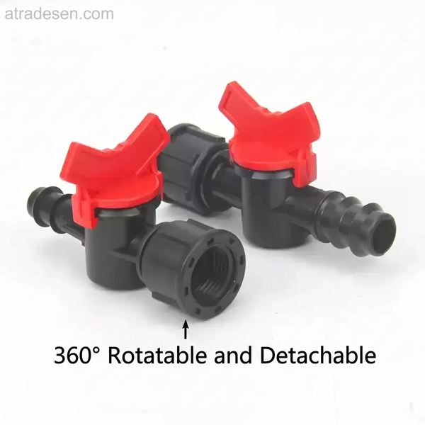Premium Female Swivel Nut Barbed Ball Valve - 360° Rotation Hose Shut-Off Switch