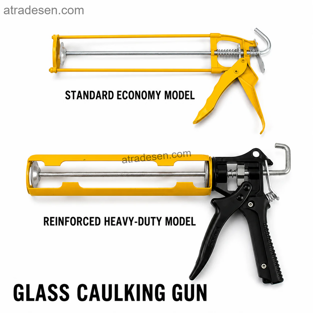 Heavy-Duty Glass Caulking Gun | Professional Anti-Slip Manual Sealant Cartridge Dispenser (Standard & Reinforced) - Atradesen