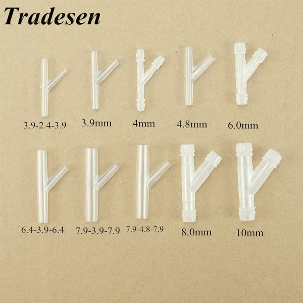Food Grade Y-Type Barbed Hose Connector - PP/PE/Acrylic Splitting Joint (Equal & Reducing)