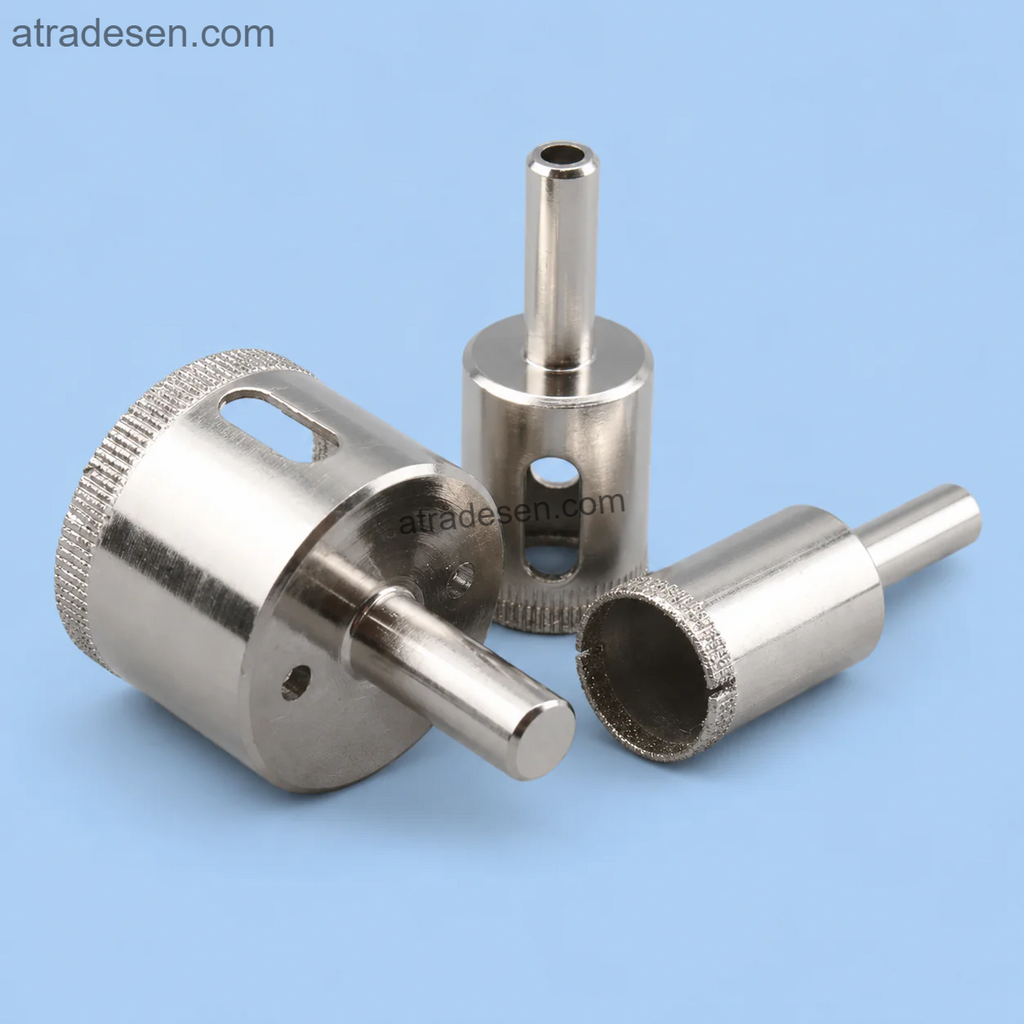 Jungong Diamond Coated Hole Saw Bit | Electroplated Emery Core Drill for Glass, Tile, Acrylic & Rigid Plastic (6mm - 90mm) - Atradesen