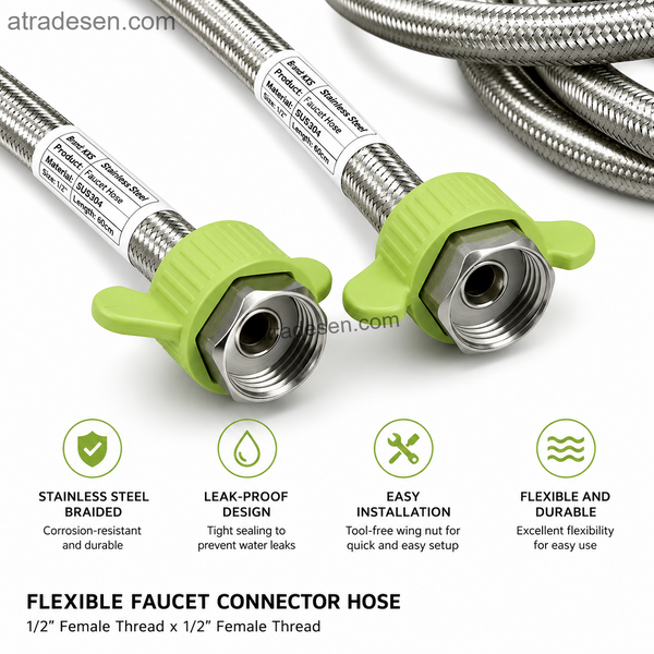 LESSO Braided Stainless Steel Water Supply Line | G1/2