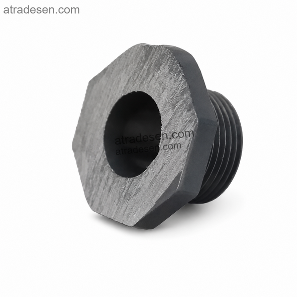 Machined Flat Base UPVC Male Thread Connector (20-50mm) | Single-Sided External Thread Adapter | Custom Flush Fit