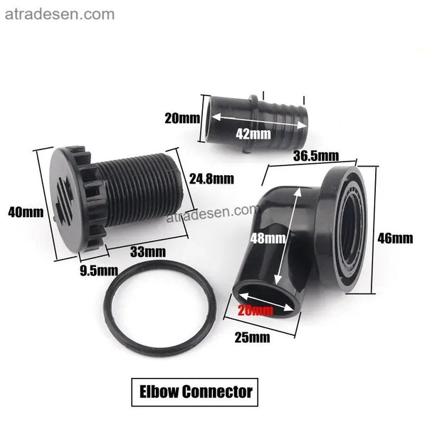 New-Style Flush Mount Aquarium Bottom Drain  25-28mm Hole Anti-Clog Bulkhead  Flat Base Tank Connector