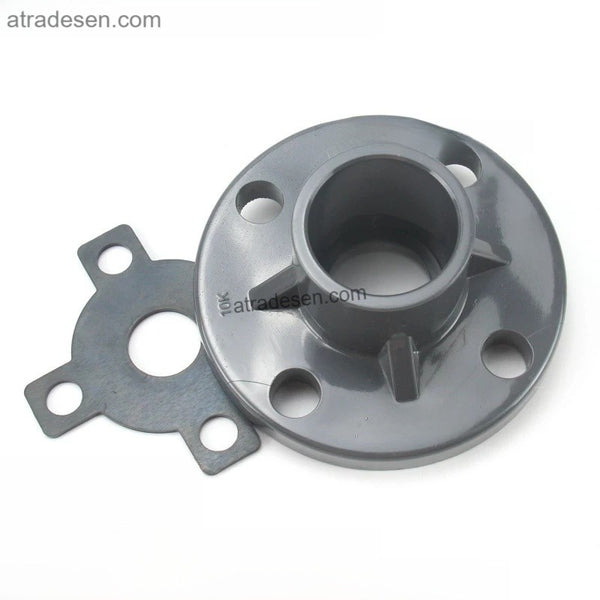Premium Dark Grey UPVC One-Piece Flange (20mm-75mm) - Chemical Grade Slip Connector