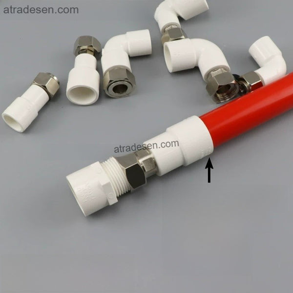 Premium Lesso White PVC Female Swivel Adapter & Elbow (20mm-32mm) - Metal Nut Union