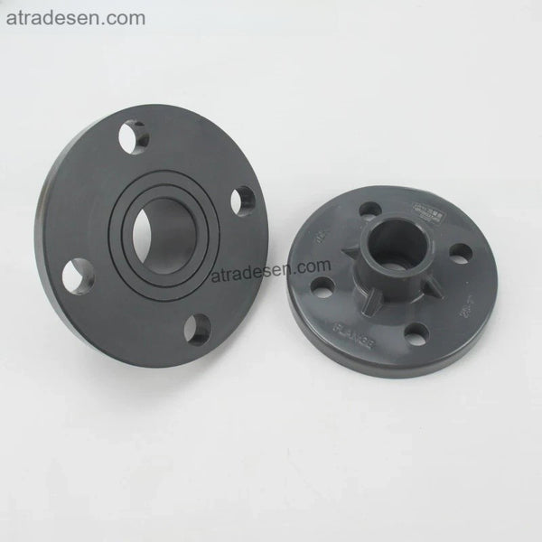 Heavy-Duty Dark Grey UPVC One-Piece Flange (90mm-200mm) - Industrial Chemical Pipe Connector
