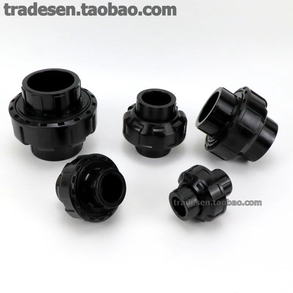Premium Pure Black UPVC Pipe Union - Chemical Grade Slip Disconnect Fitting (20mm to 50mm ID)