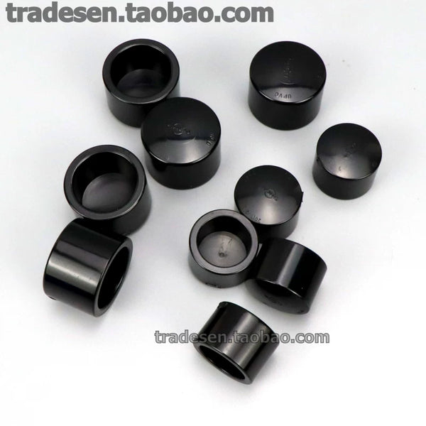 Premium Pure Black UPVC End Cap - Light-Blocking Slip Pipe Plug (20mm to 50mm ID)