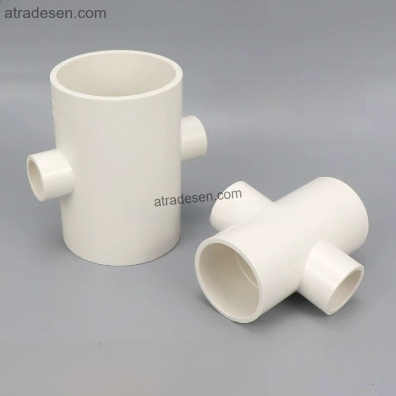 Heavy-Duty PVC Reducing Cross (75mm-110mm) - Industrial Mainline 4-Way Splitter