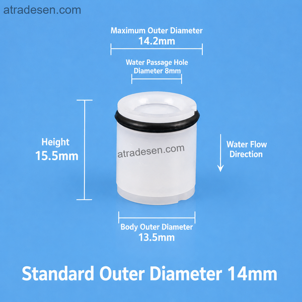POM Plastic Insert Check Valve Core | Spring-Loaded One-Way Non-Return Cartridge with EPDM O-Ring (8mm - 50mm) - Atradesen