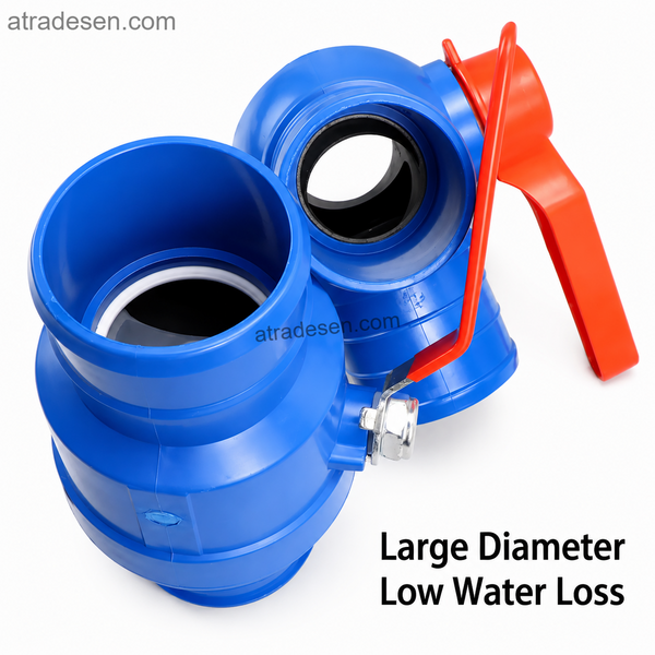 PVC 3-Way & Straight Barbed Ball Valve (20mm-75mm) | Non-Toxic Water Splitter for Aquarium, Hydroponics & Garden Irrigation - Atradesen