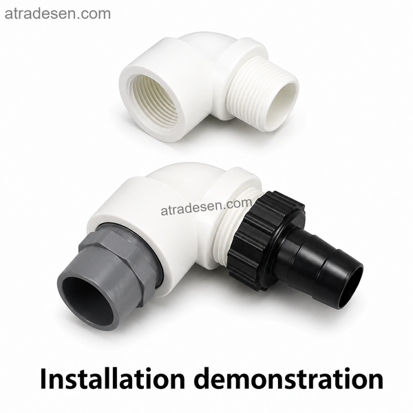 PVC Male x Female 90-Degree Threaded Elbow | G/BSP Street Elbow Pipe Joint Extension Fitting (1/2
