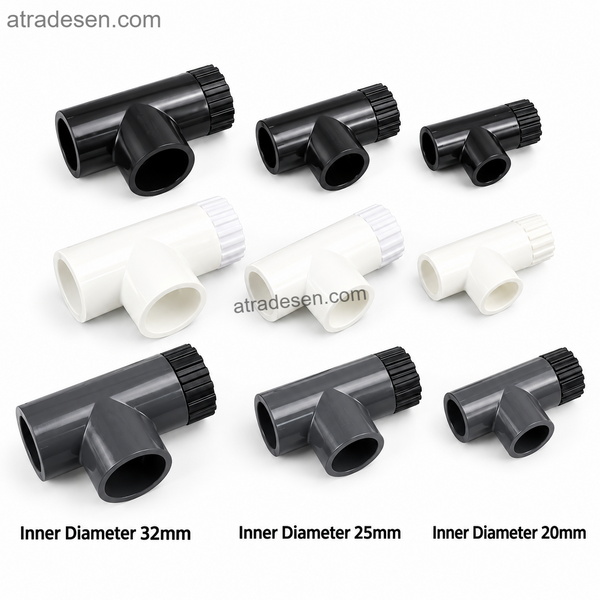 PVC Right-Angle Flow Control Valve (20-32mm) for Aquarium Drain | Atradesen