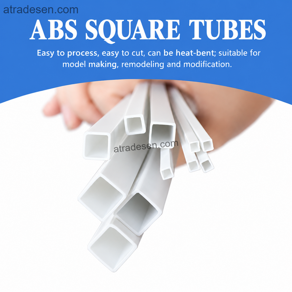Premium ABS Hollow Square Tube (2-10mm) | White Plastic Modeling Pipe for DIY Aquascaping & Diorama | 50cm Length