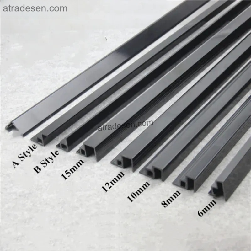 Premium Black Aquarium Double-Layer Sliding Track Trim (6mm-19mm) - Lid Edge Profile (2 Pcs x 0.5m)