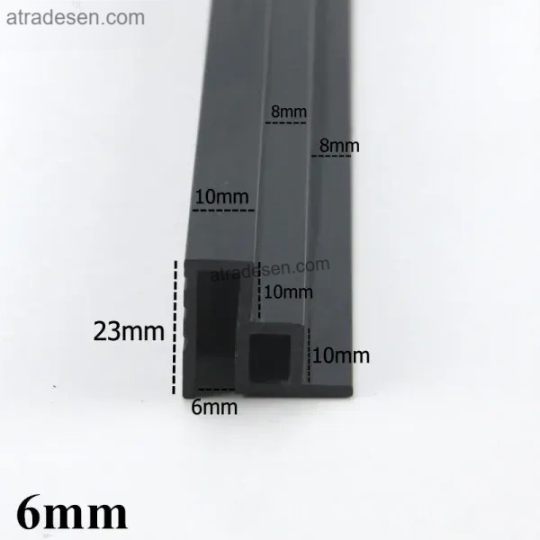 Premium Black Aquarium Double-Layer Sliding Track Trim (6mm-19mm) - Lid Edge Profile (2 Pcs x 0.5m)