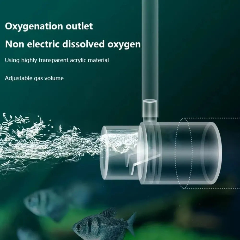 Premium Clear Acrylic Venturi Aerator Nozzle (16-25mm) | Non-Electric Aquarium Oxygen Diffuser | Canister & Sump Return