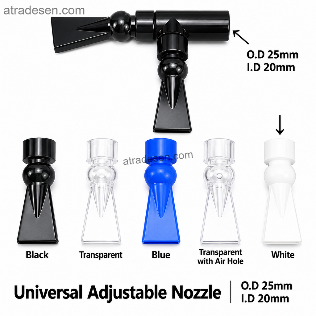 Premium 360° Adjustable Aquarium Duckbill Nozzle (I.D 20 / O.D 25mm) | Single & Double Return | Anti-Siphon / Venturi Option