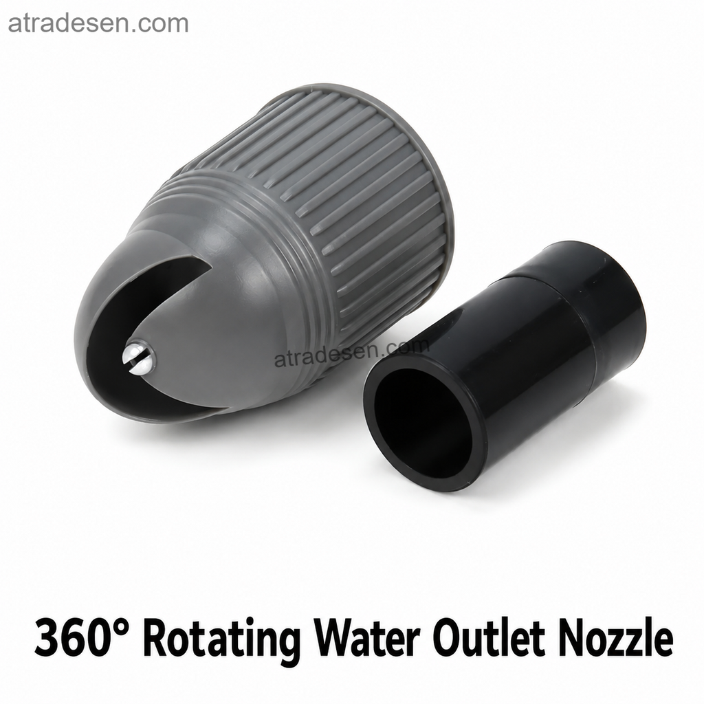 Premium 360° Gear-Driven Aquarium Rotating Water Outlet | Auto Wave Maker Nozzle w/ 4 Universal Adapters (13-28mm)