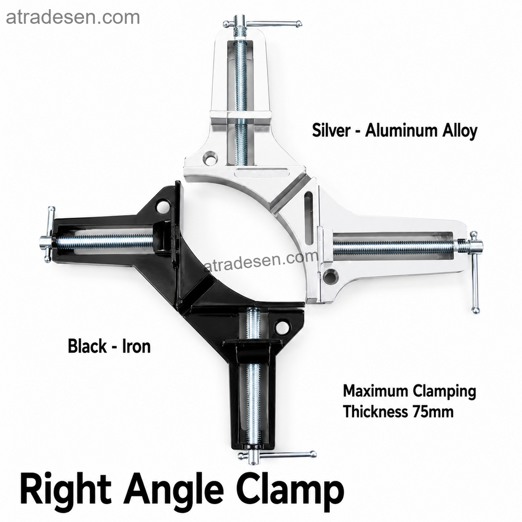 Premium 90° Right Angle Corner Clamp (Max 75mm) | DIY Aquarium Glass & Woodworking Holder | Single & 4-Pack Sets