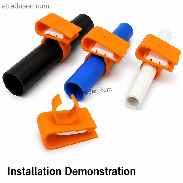 Premium ABS Aquarium Brace Hose & Light Clip (T4-T12)  360° Rotatable Mount  Fits 5-19mm Glass