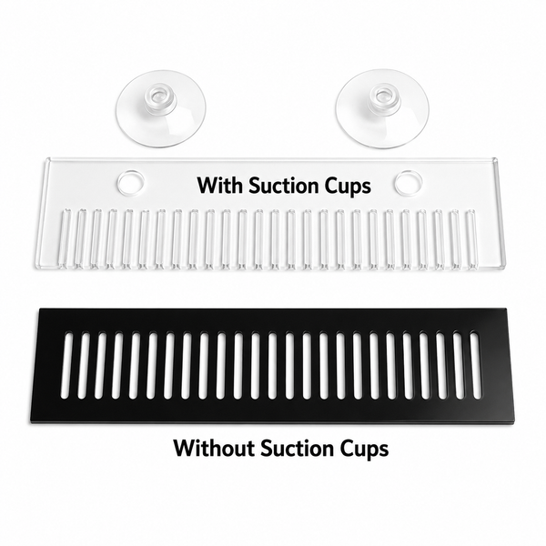 Premium Acrylic Aquarium Overflow Box Comb (10-30cm) | Fish Guard Barrier Weir with Suction Cups | Reef Tank Plumbing